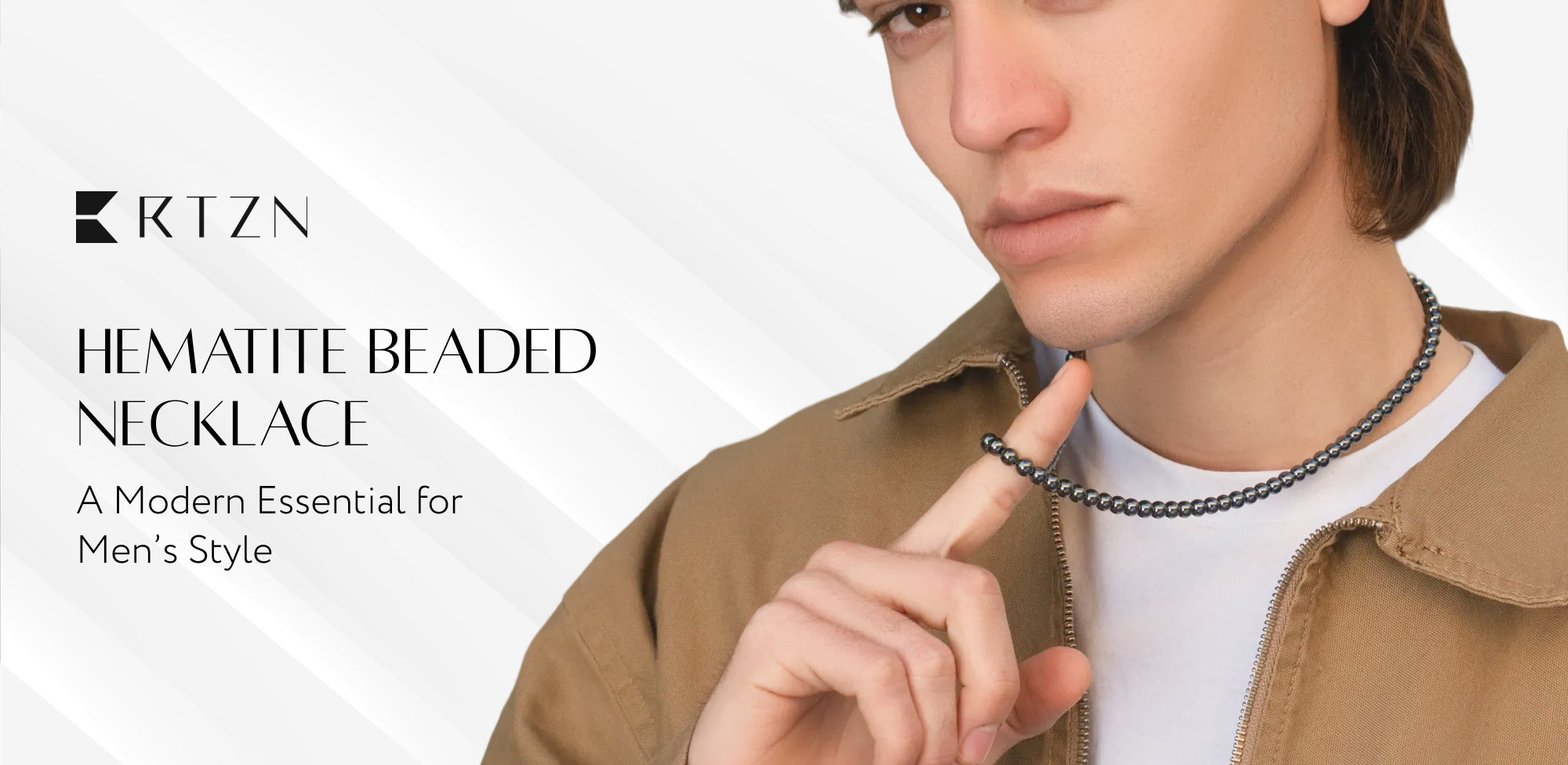 Hematite Beaded Necklace - A Modern Essential for Men’s Style