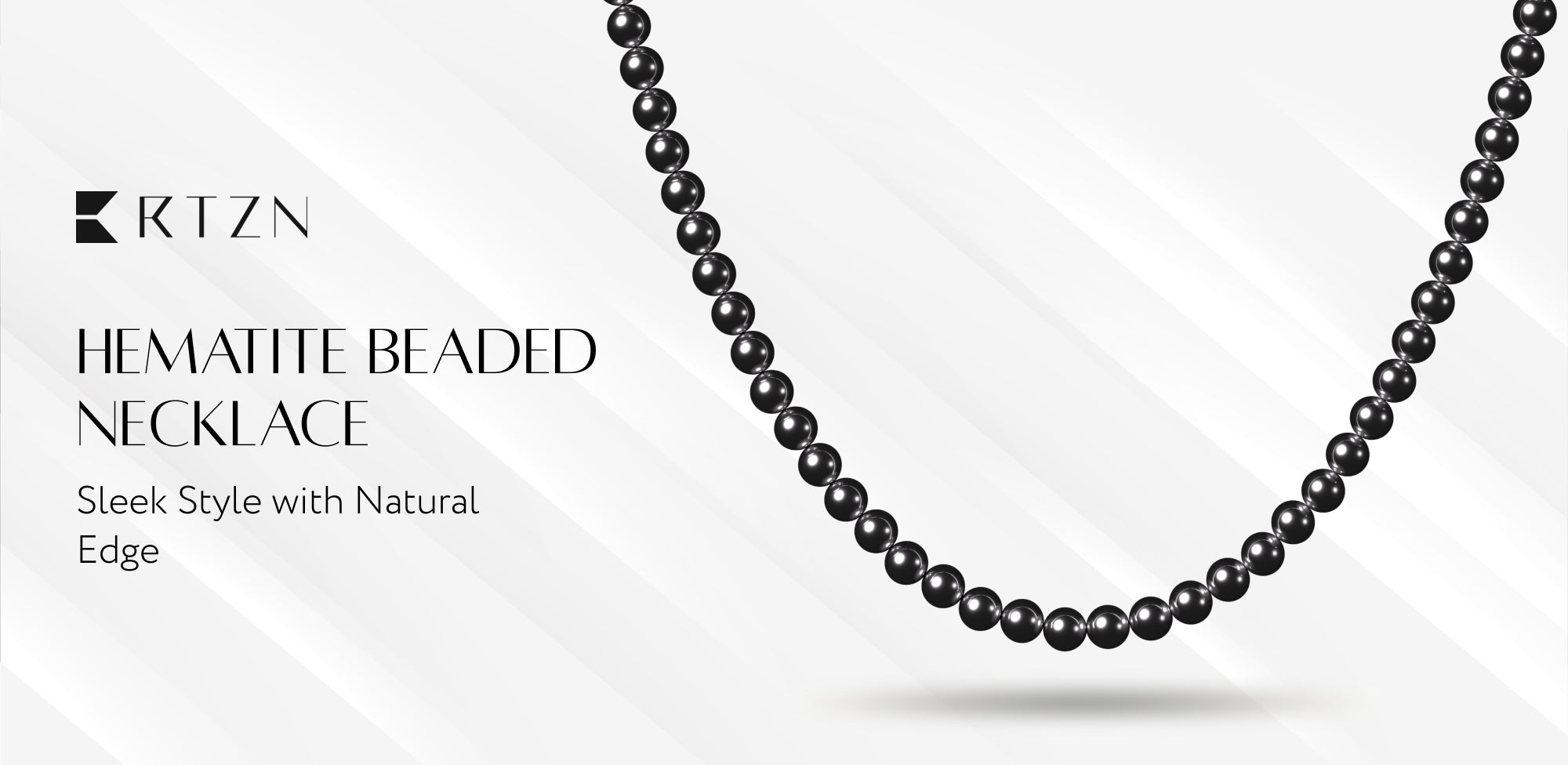Hematite Beaded Necklace: Sleek Style with Natural Edge