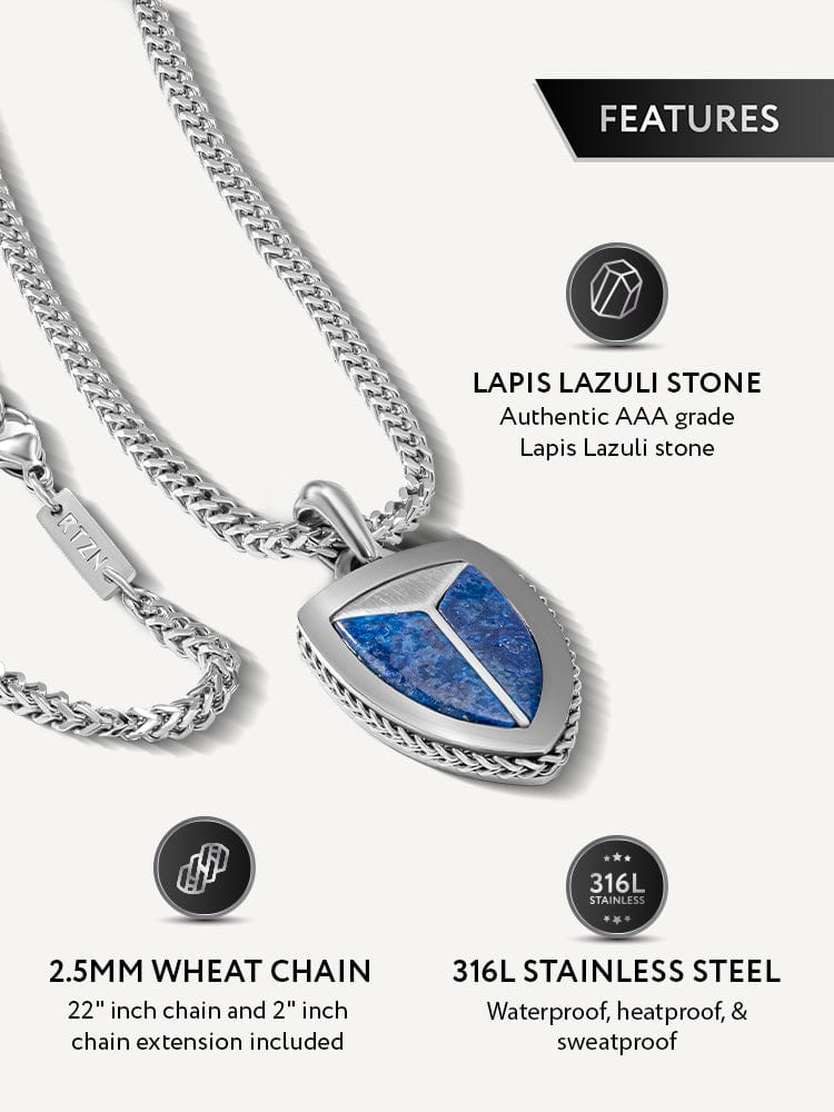 Lapis Lazuli Shield Pendant Necklace RTZN