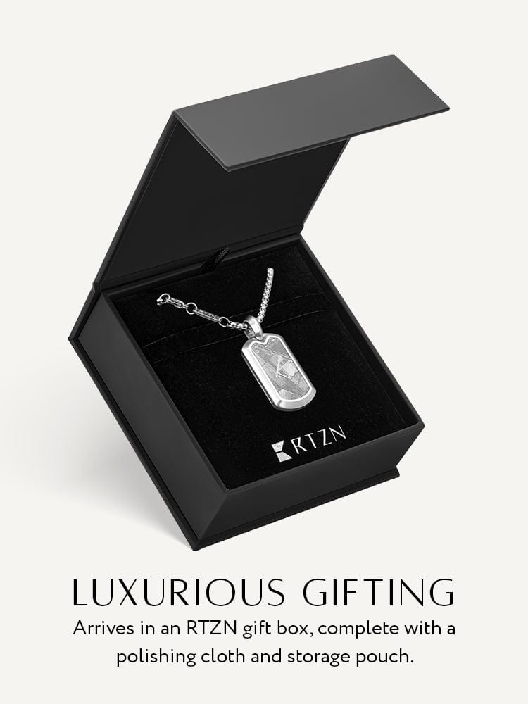 Meteorite Dog Tag Pendant Necklace RTZN