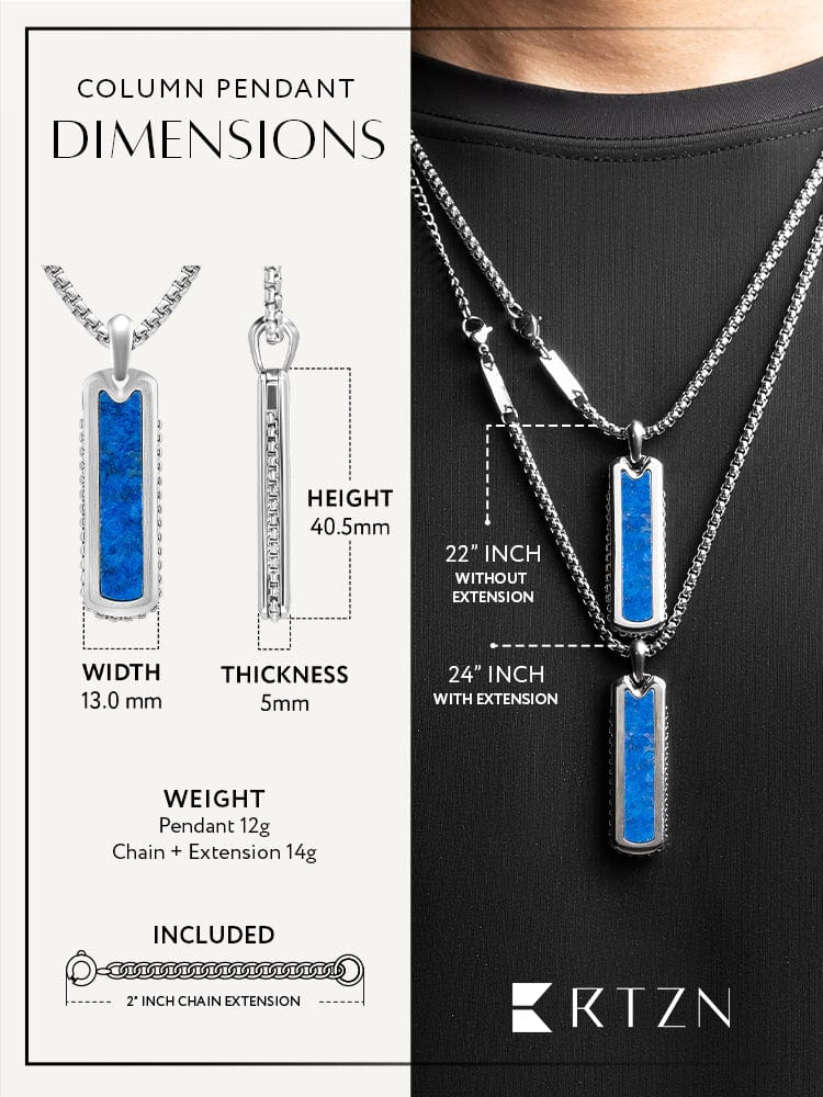Lapis Lazuli Column Pendant Necklace RTZN