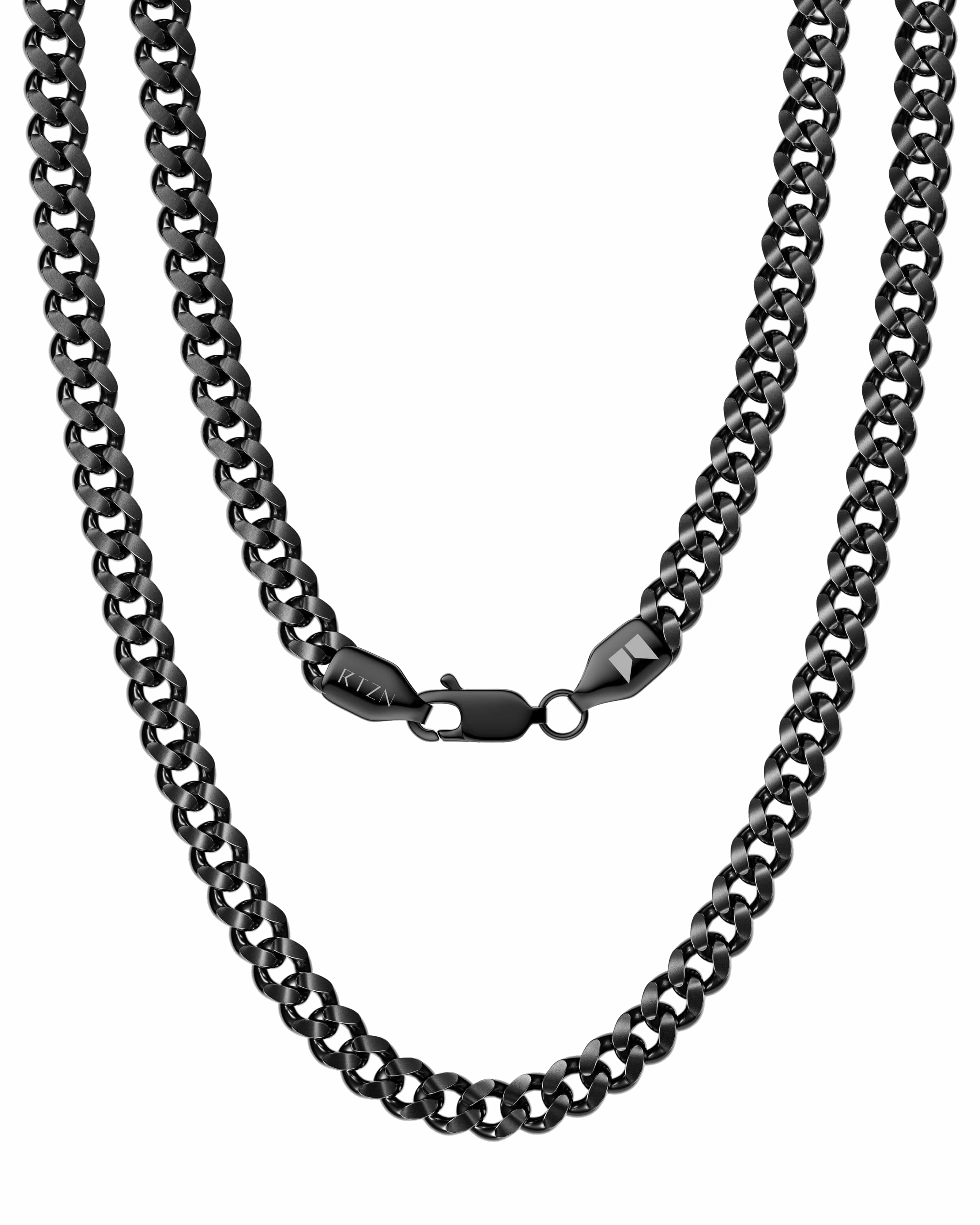 Black Cuban Link Chain for Men – RTZN 5mm Necklace