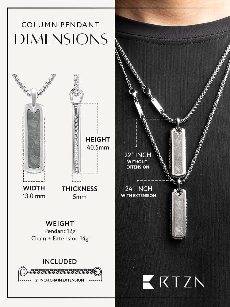 Meteorite Column Pendant Necklace RTZN