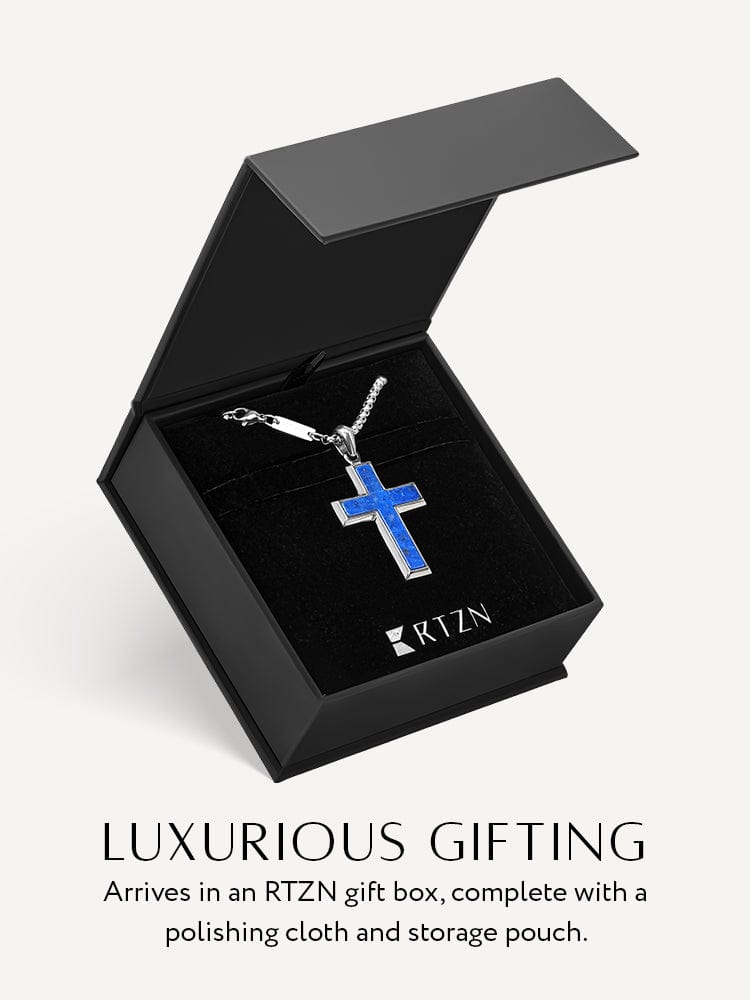 Lapis Lazuli Cross Pendant Necklace RTZN