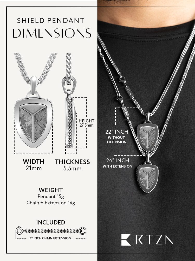 Meteorite Shield Pendant Necklace RTZN