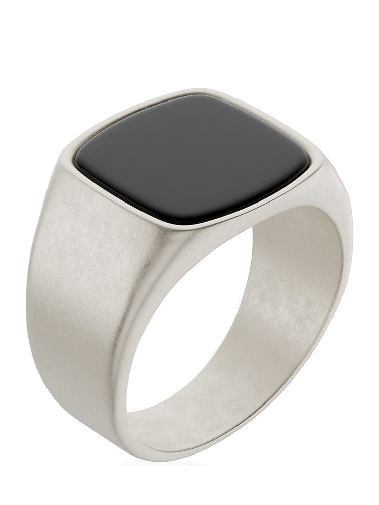 Black Onyx Cushion Signet Ring RTZN