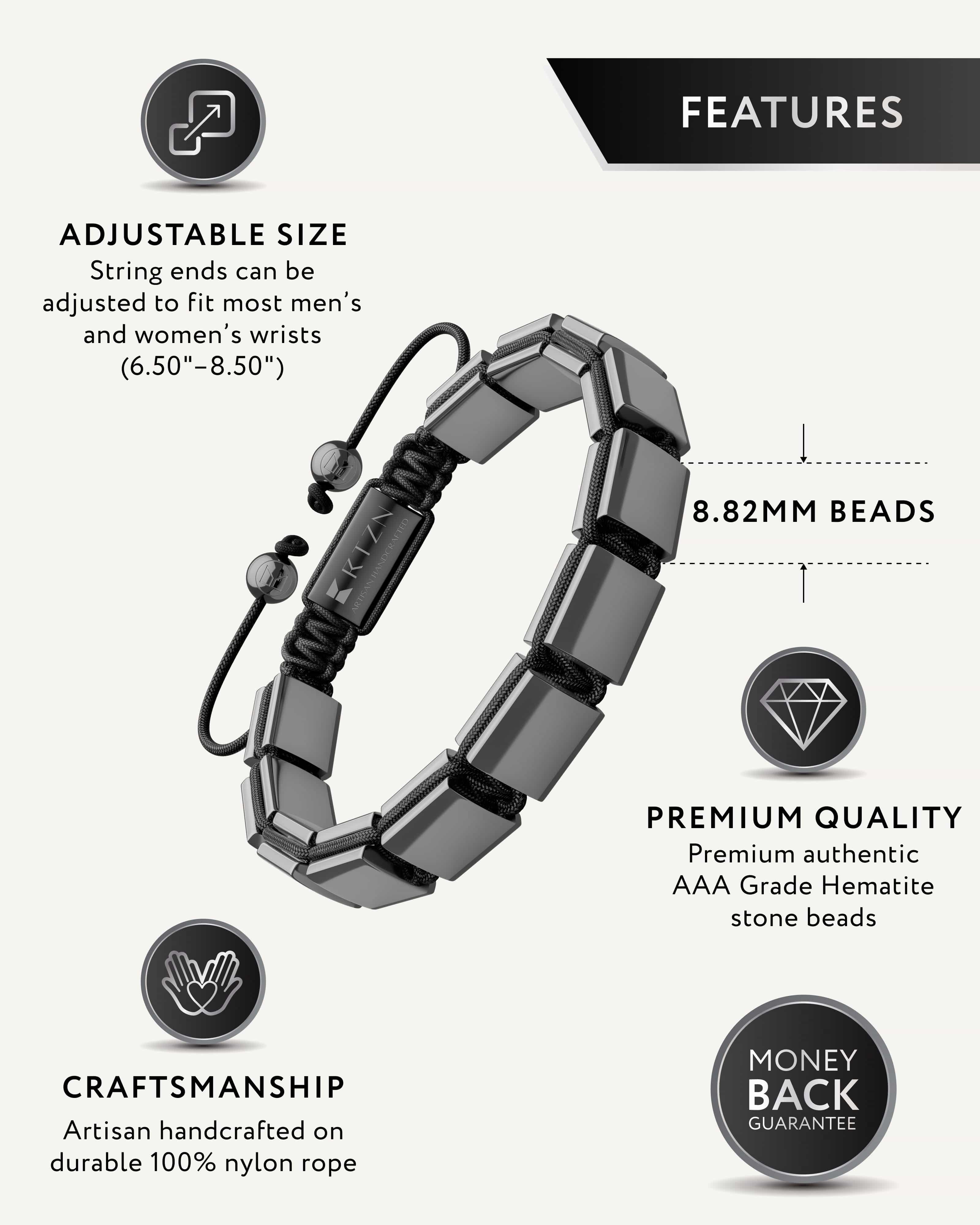 Hematite Beaded Bracelet - Havana RTZN