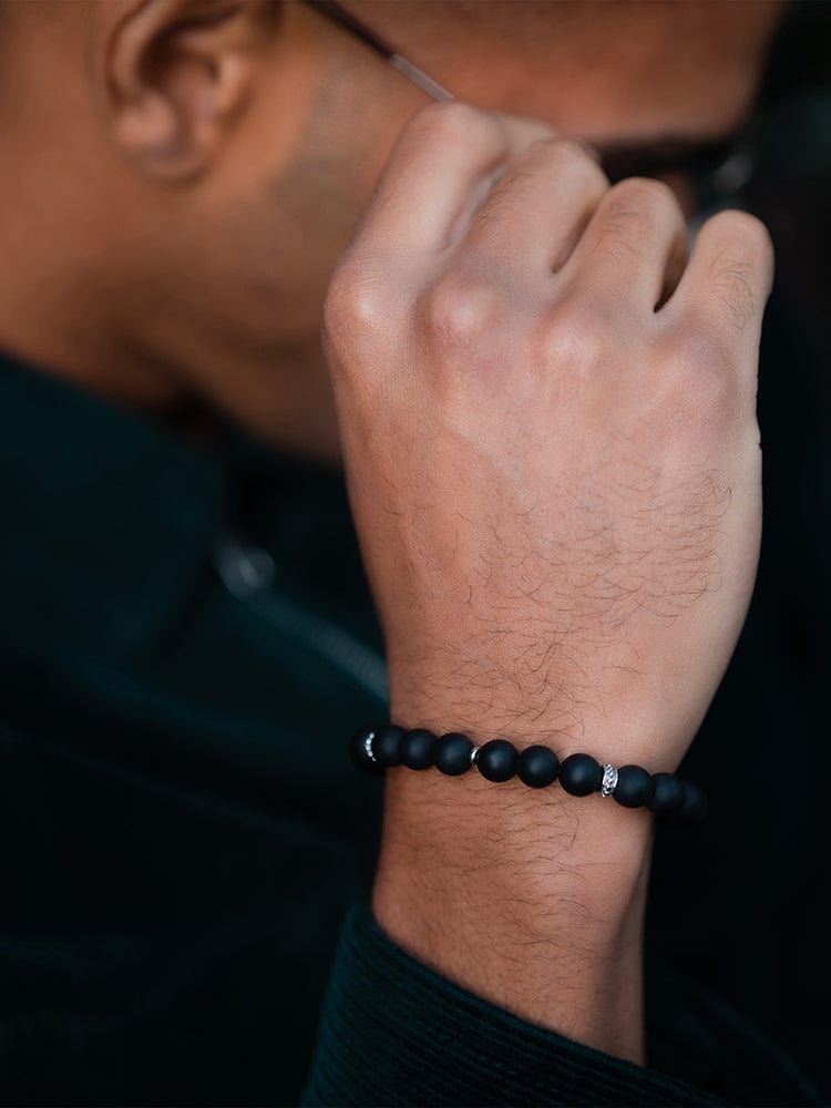 Men's Black Onyx Beaded Bracelet  - Mykonos RTZN