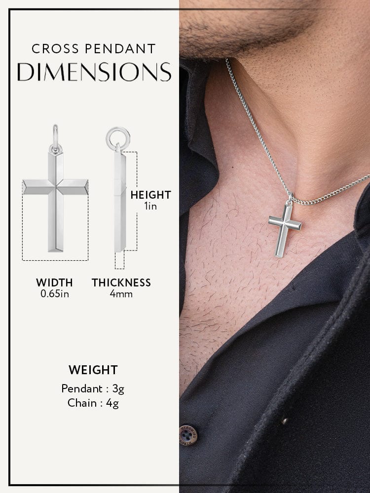 Cross Pendant Necklace (Silver) RTZN