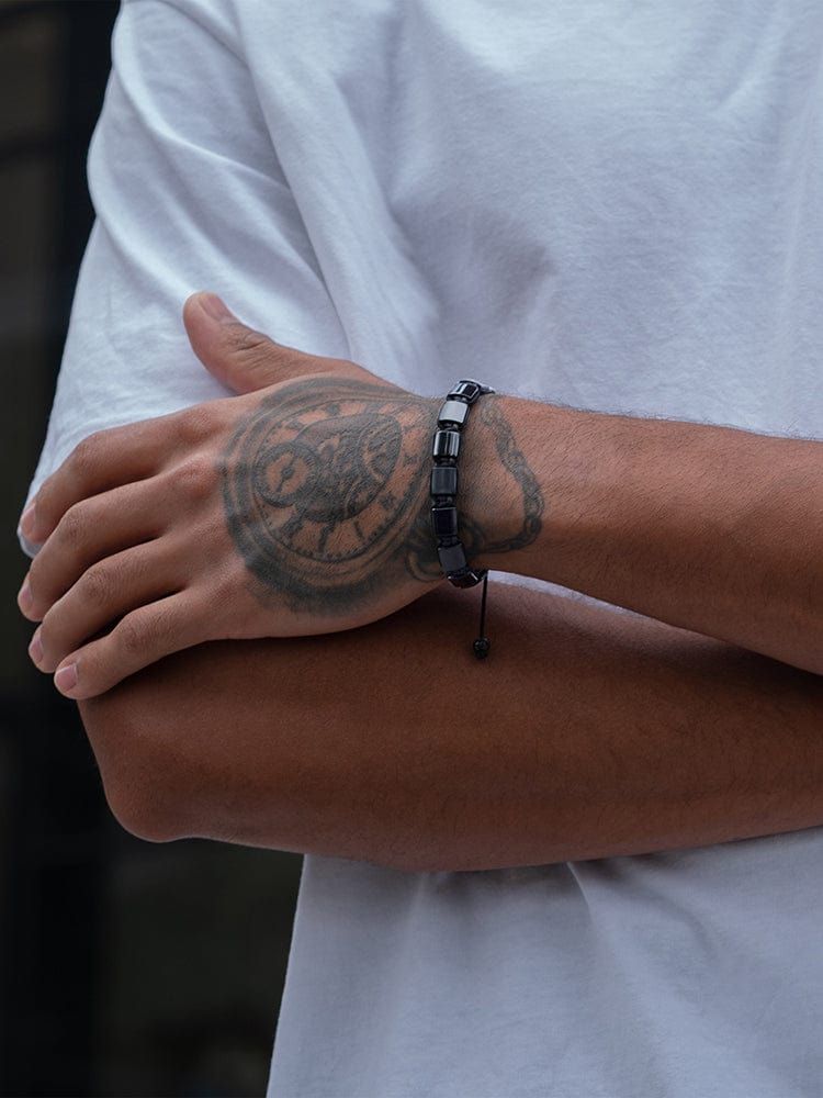 Men's Black Onyx Beaded Bracelet - Havana RTZN