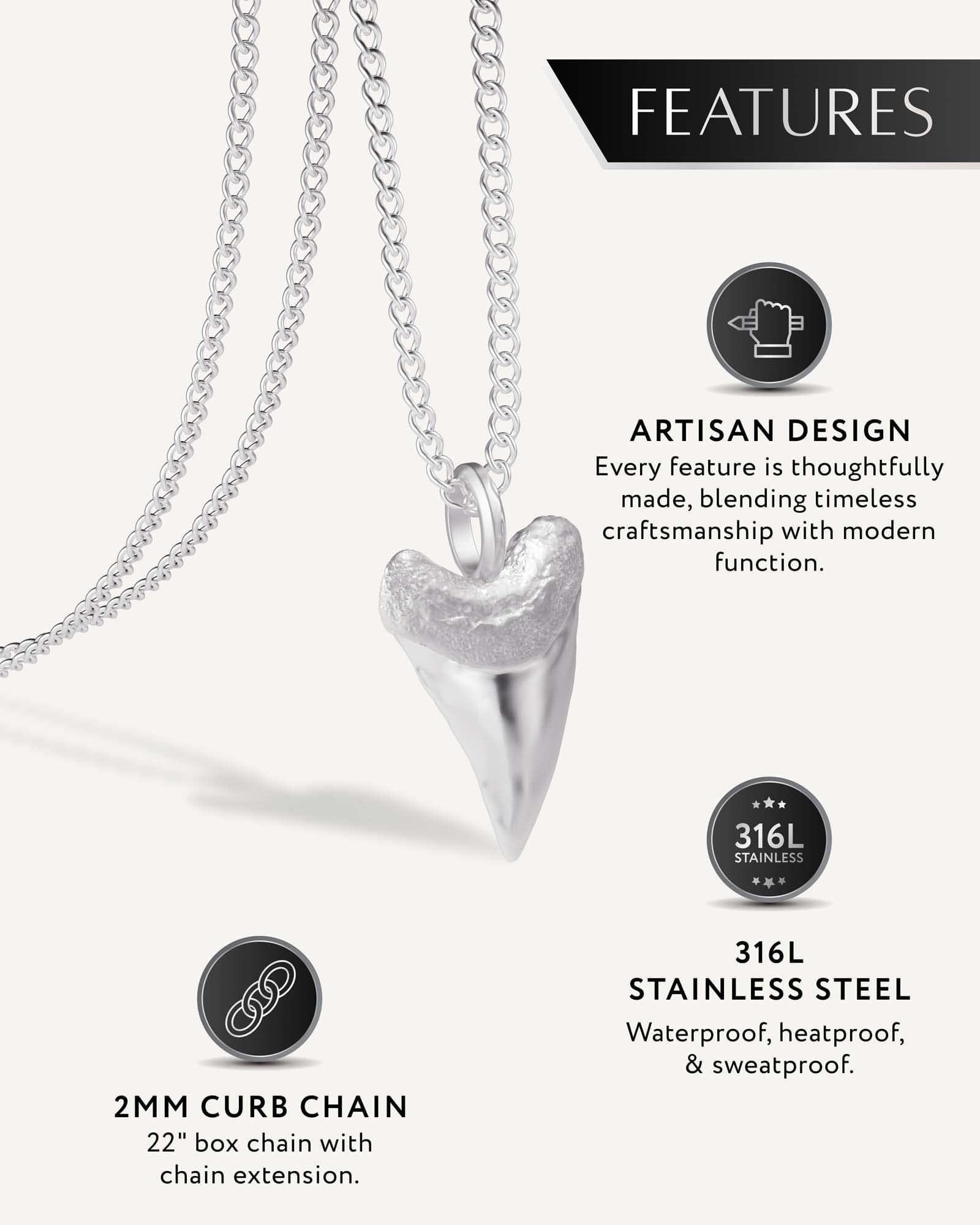 Shark Tooth Pendant Necklace RTZN