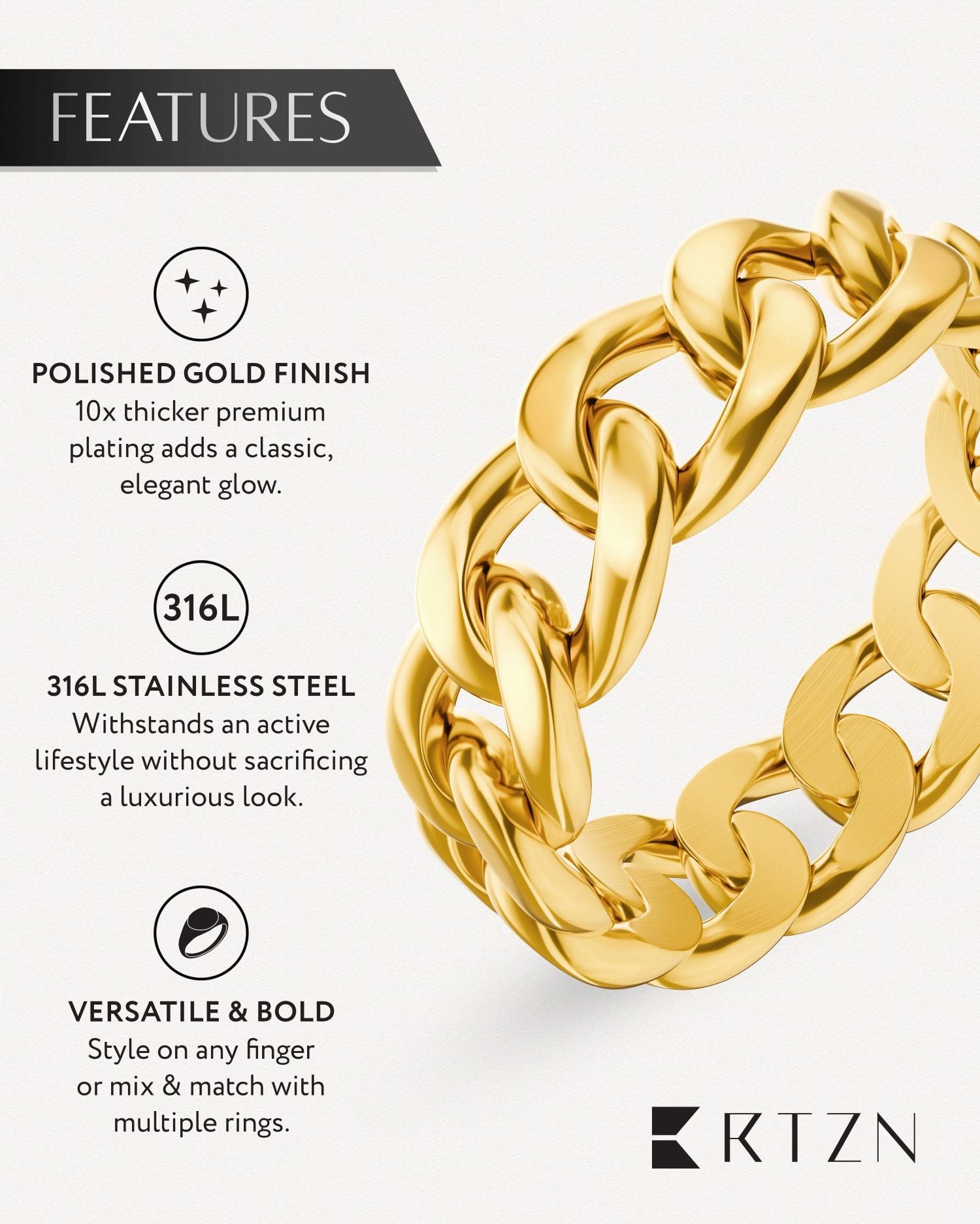 Cuban Link Ring (Gold) RTZN