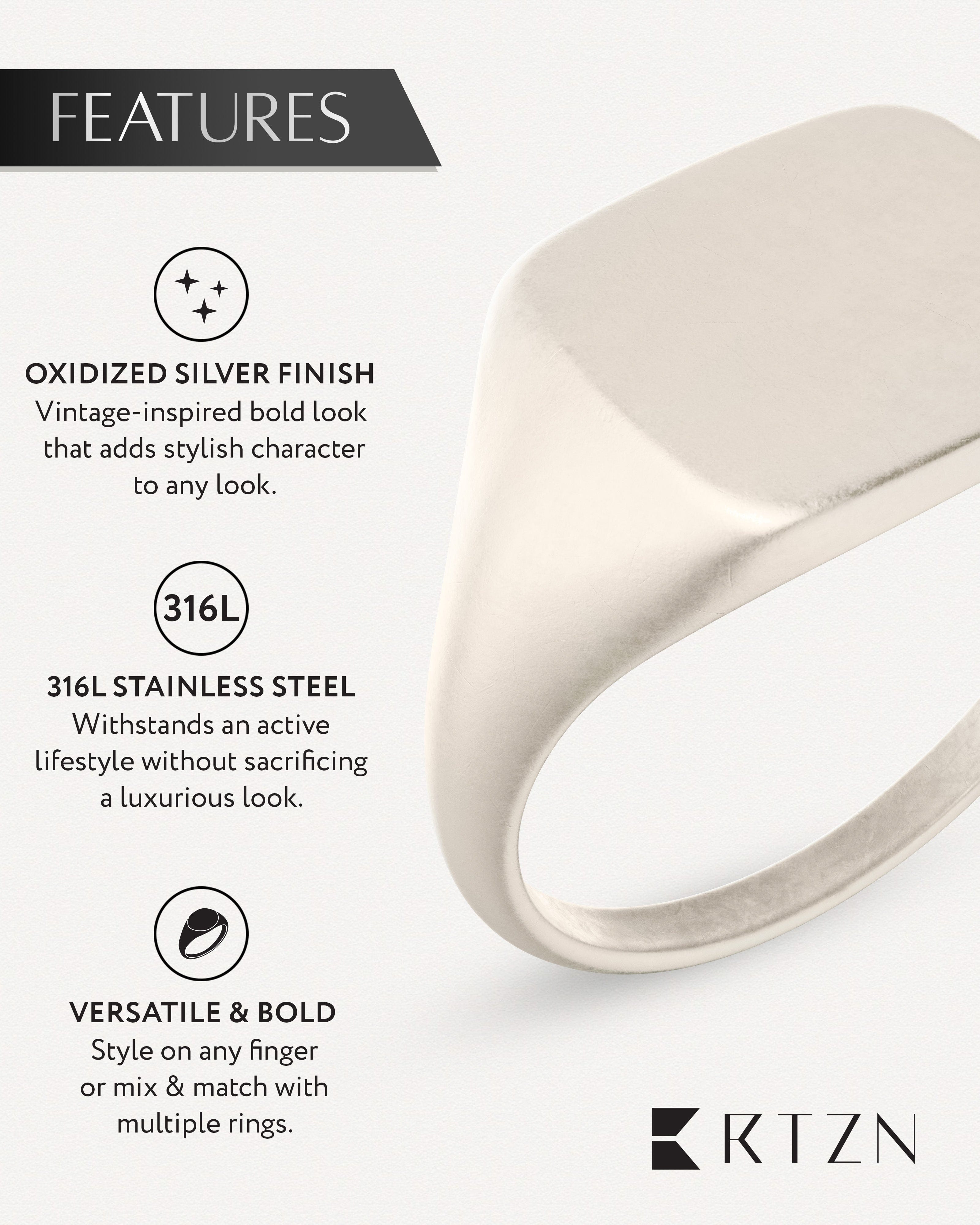 Square Signet Rings (Oxidized) RTZN