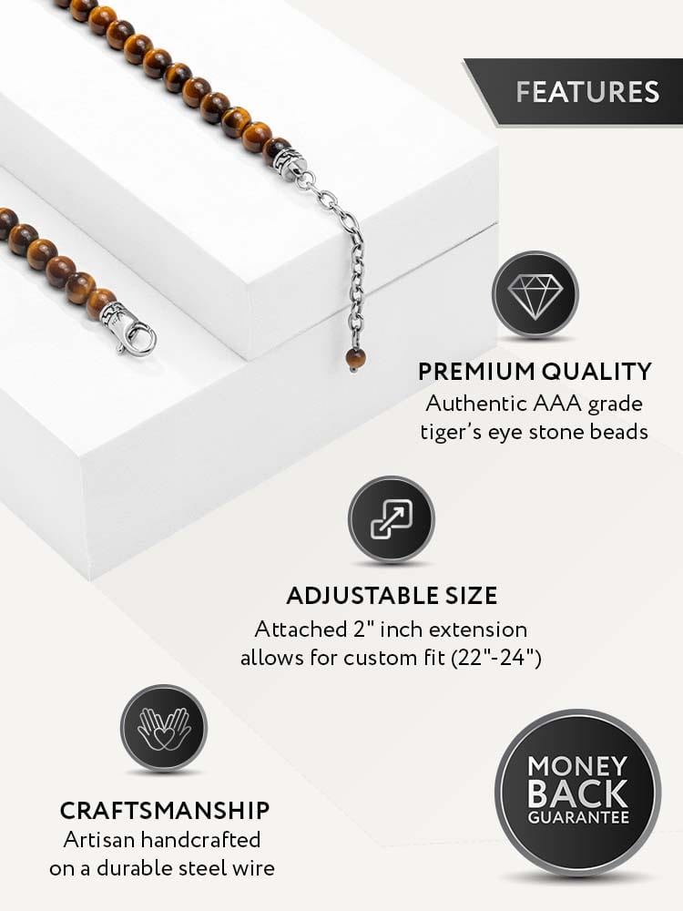 Tiger Eye Beaded Necklace RTZN