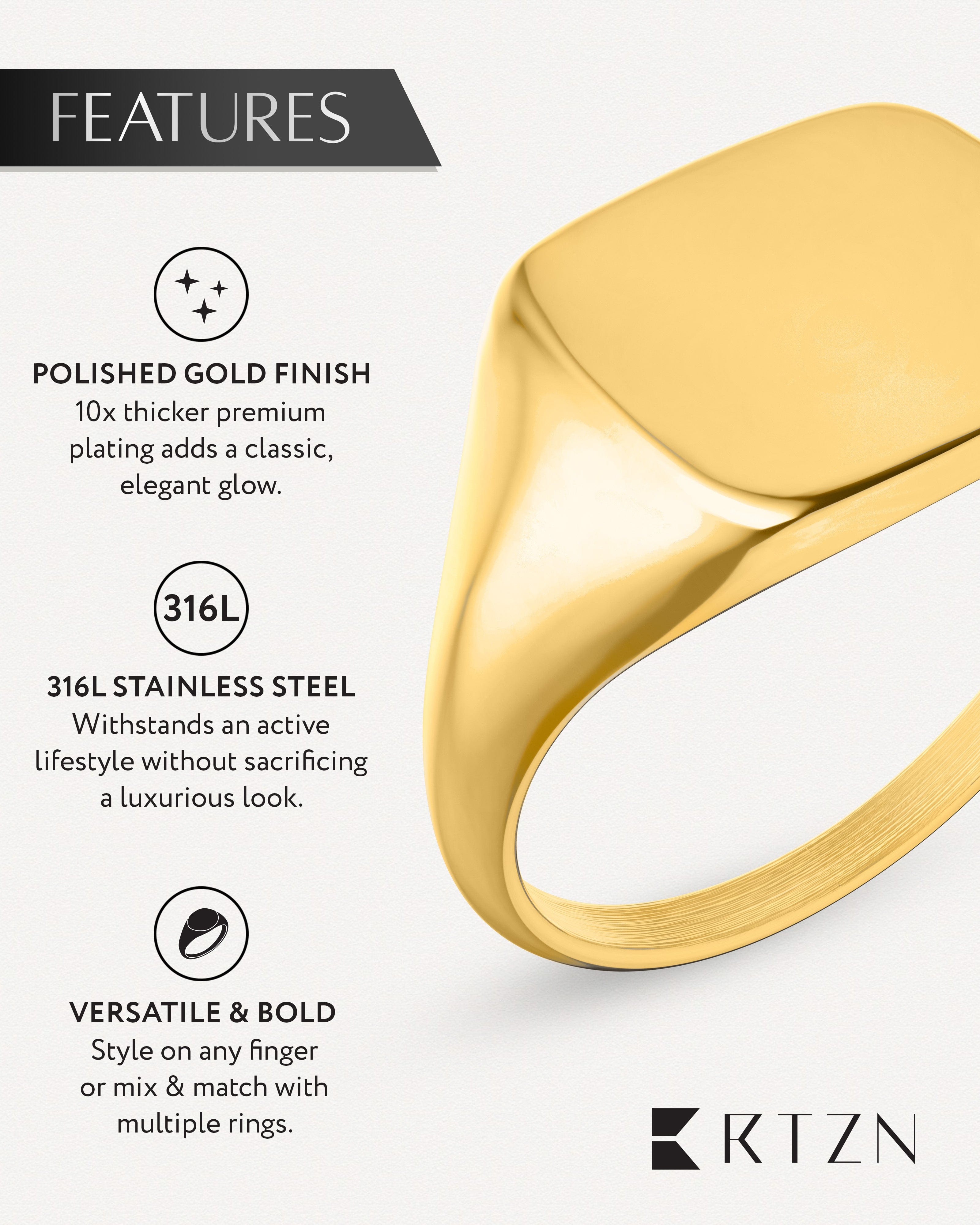 Square Signet Rings (Gold) RTZN