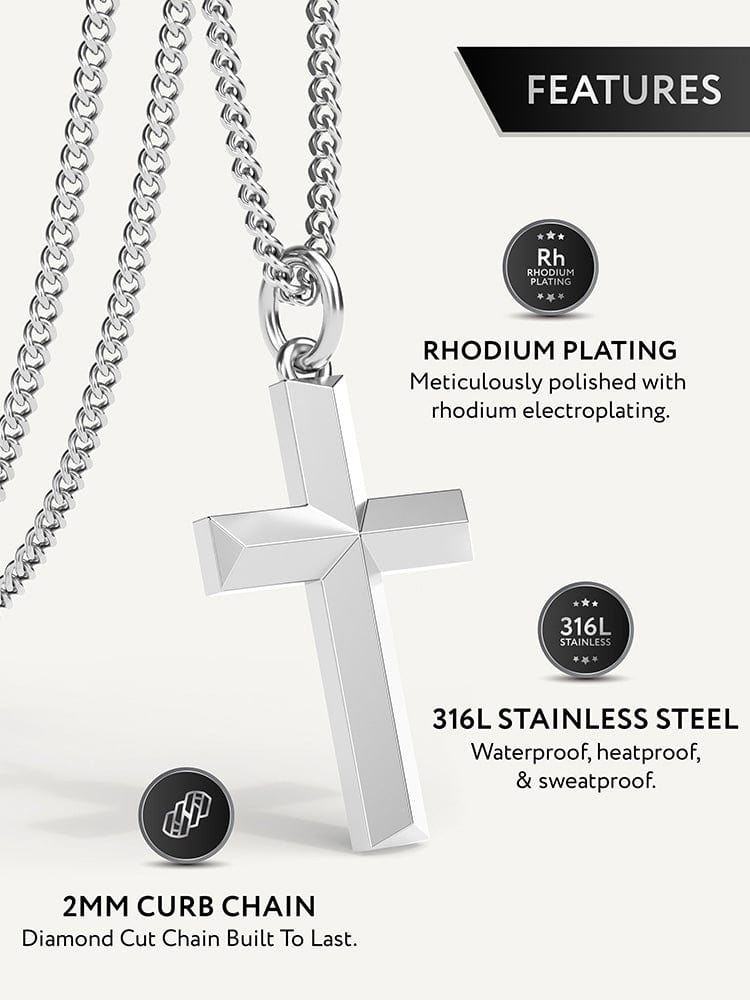 Cross Pendant Necklace (Silver) RTZN