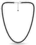 Black tourmaline beaded necklace made with natural stones