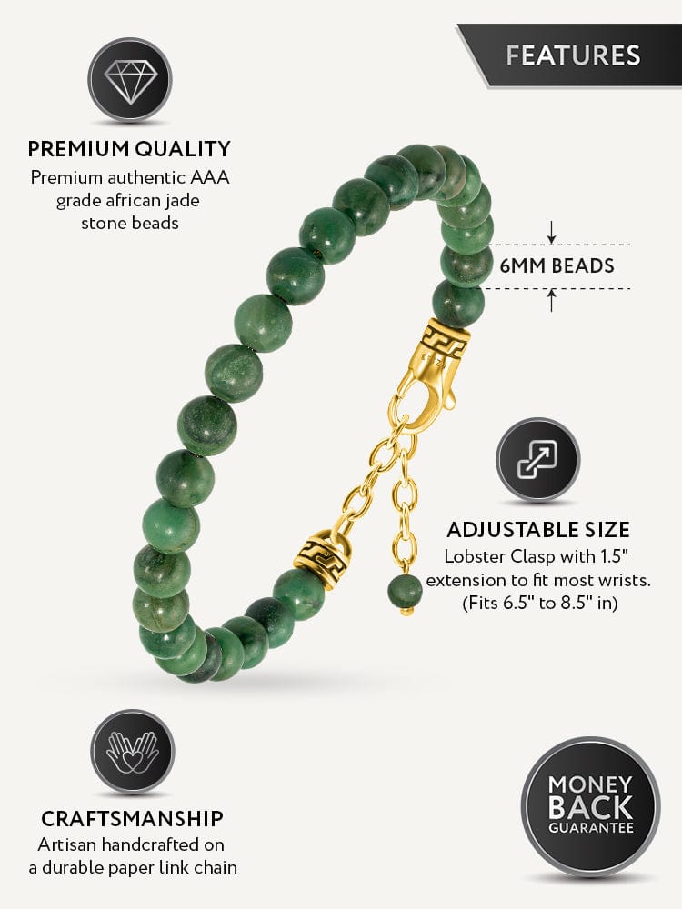 Jade Beaded Bracelet - Chain Fit RTZN