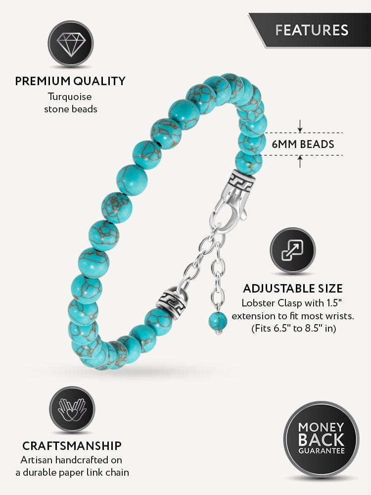 Turquoise Beaded Bracelet - Chain Fit RTZN