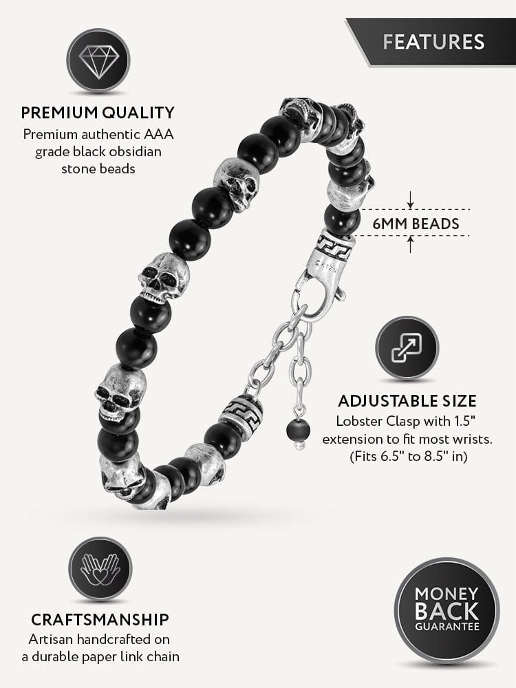 Skull Beaded Bracelet RTZN