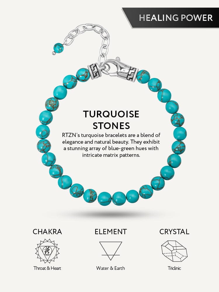 Turquoise Beaded Bracelet - Chain Fit RTZN