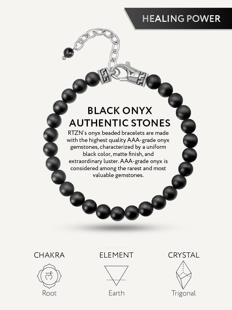 Black Onyx Beaded Bracelet - Chain Fit RTZN