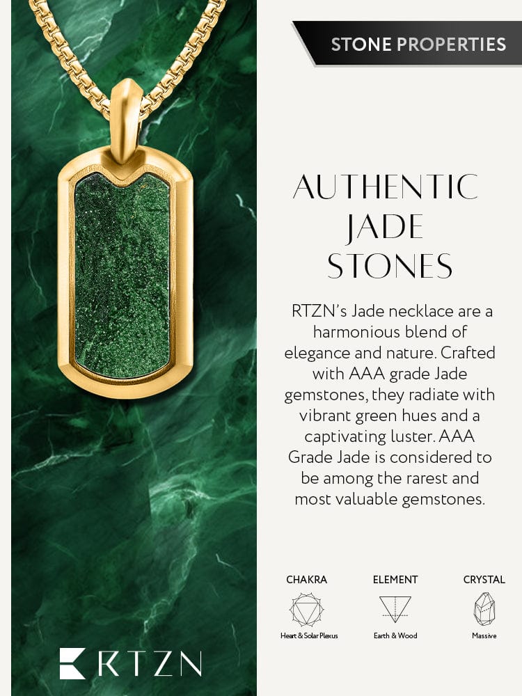 Jade Dog Tag Pendant Necklace RTZN