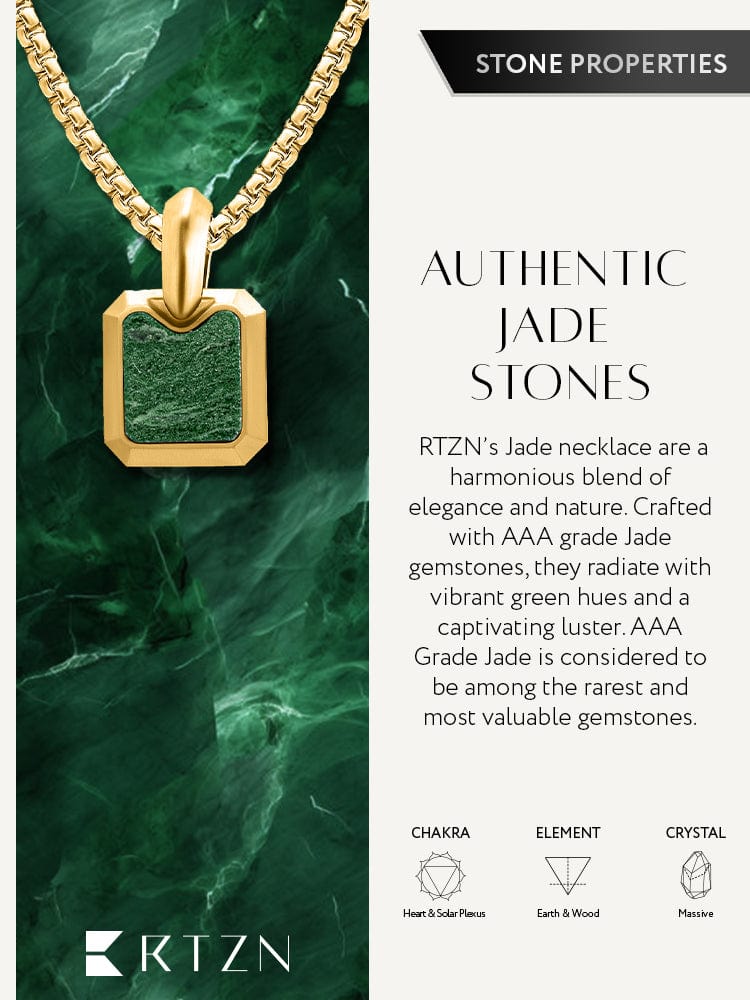 Square Jade Pendant Necklace RTZN