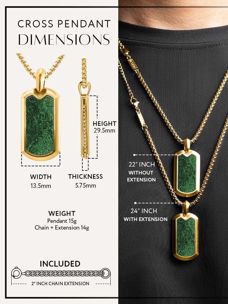 Jade Dog Tag Pendant Necklace RTZN