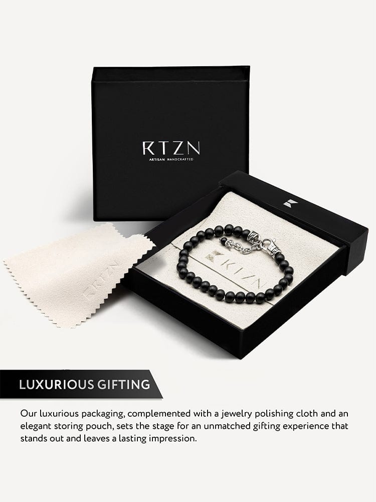 Black Onyx Beaded Bracelet - Chain Fit RTZN