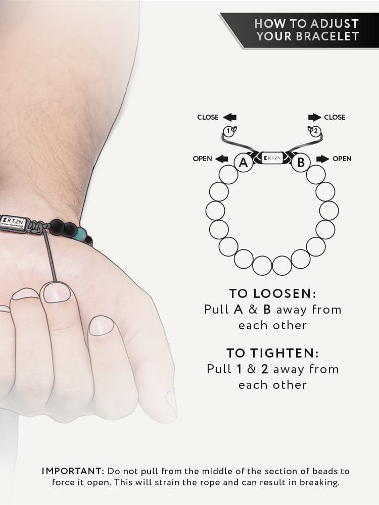 Turquoise & Black Onyx Beaded Bracelet - Navajo RTZN