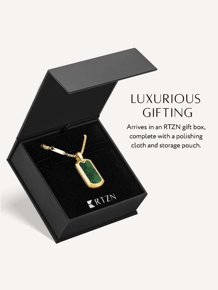 Jade Dog Tag Pendant Necklace RTZN