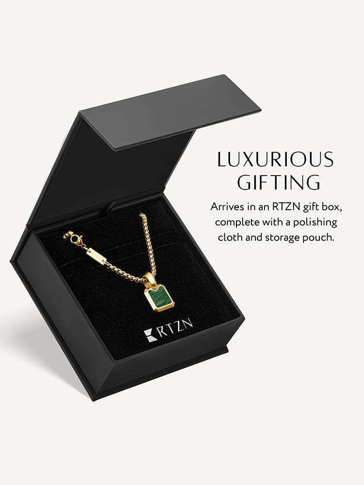 Square Jade Pendant Necklace RTZN