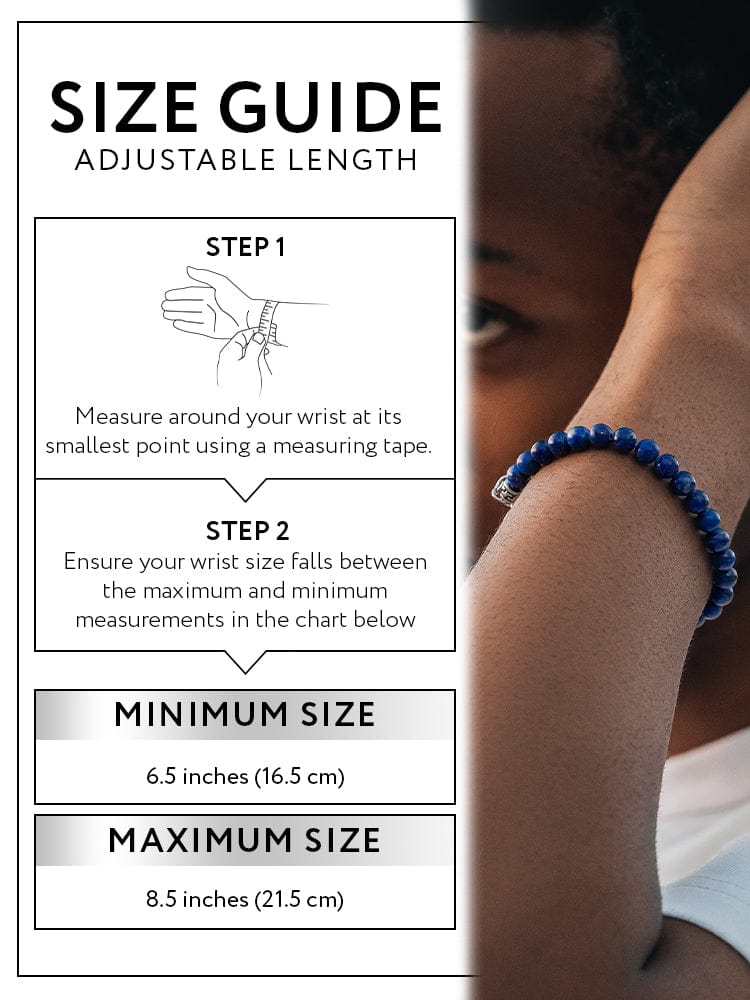 Lapis Lazuli Beaded Bracelet - Chain Fit RTZN