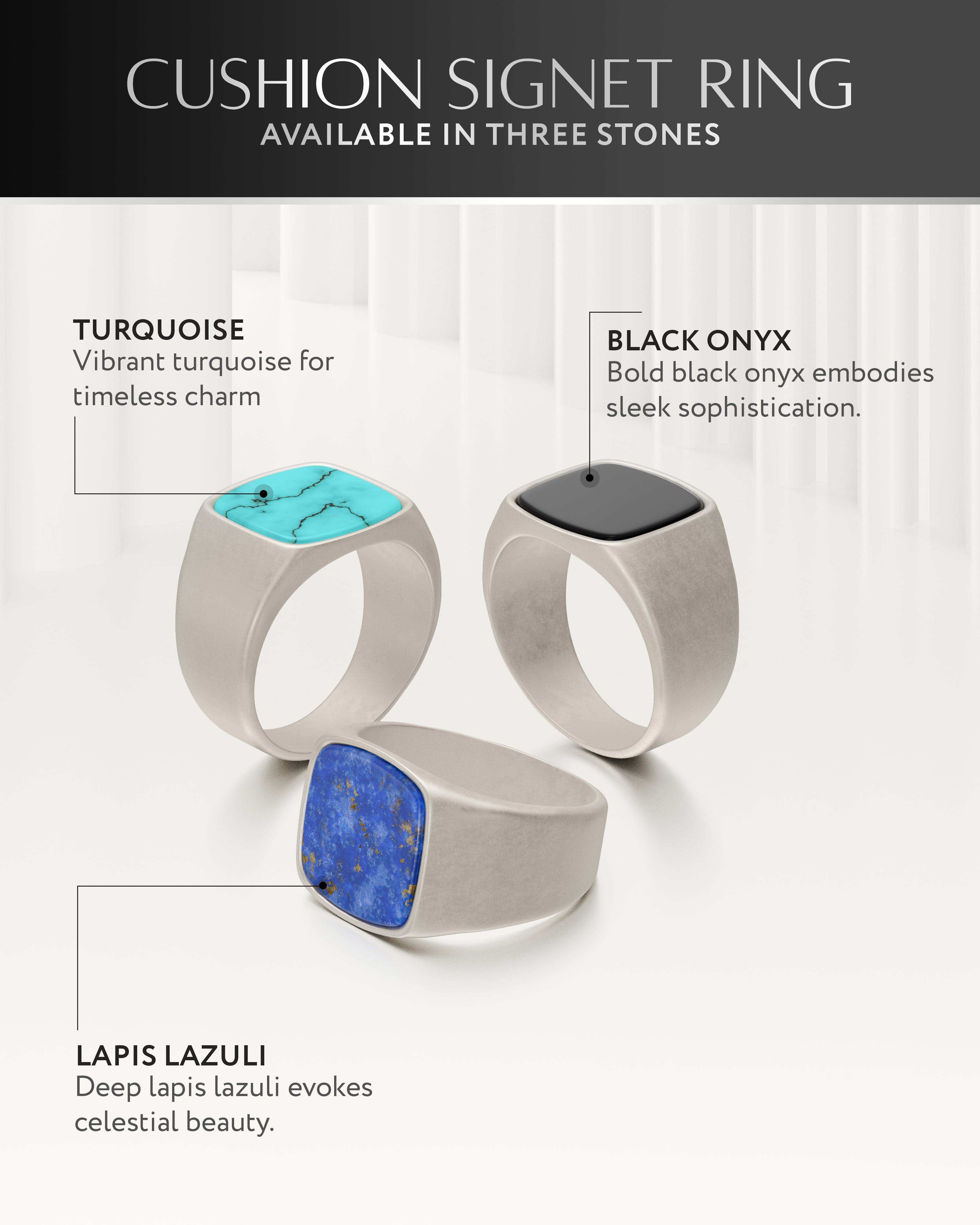 Turquoise Cushion Signet Ring RTZN
