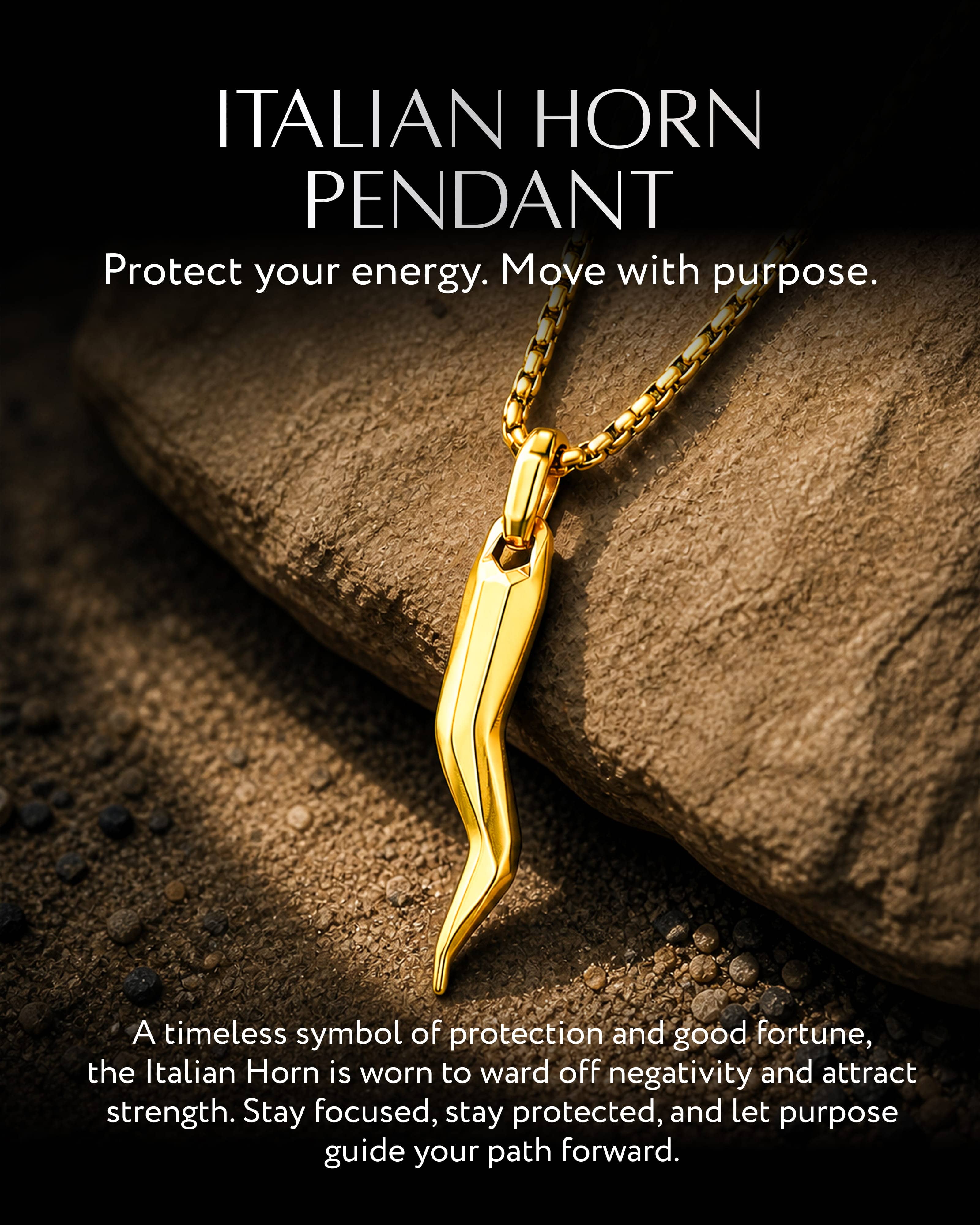 Italian Horn Necklace (Gold)
