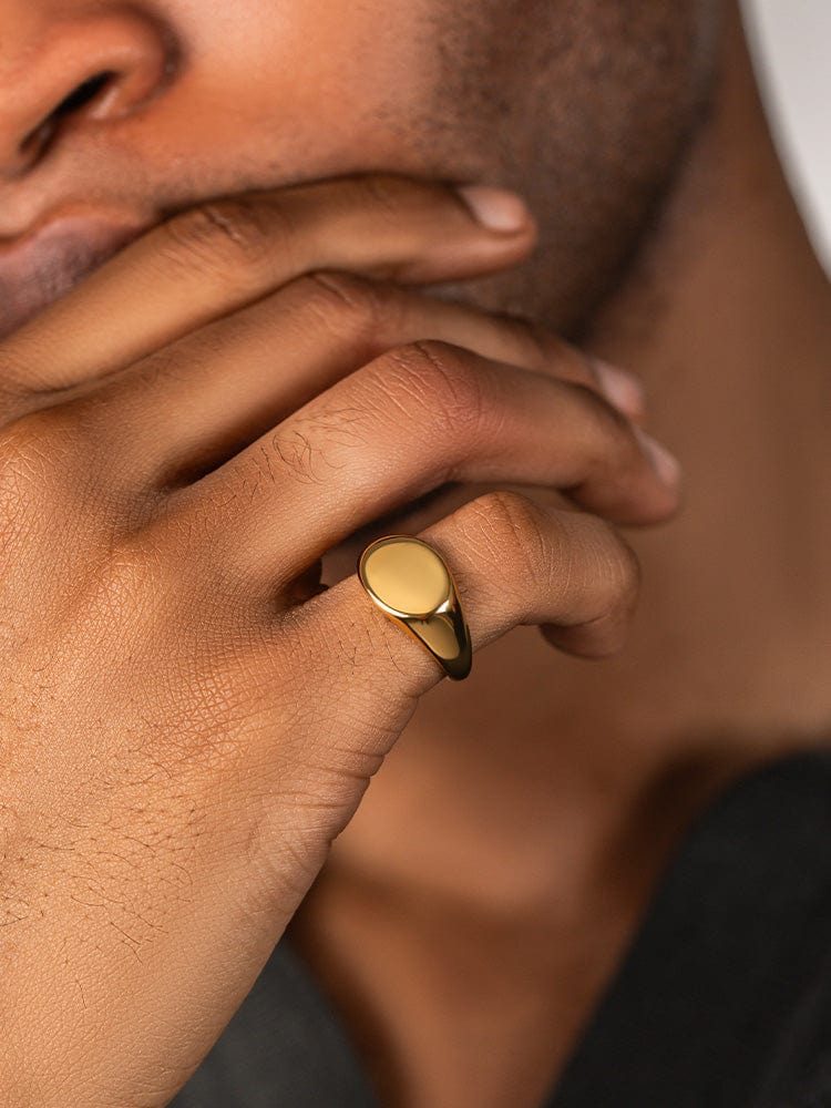 Round Signet Rings (Gold) RTZN