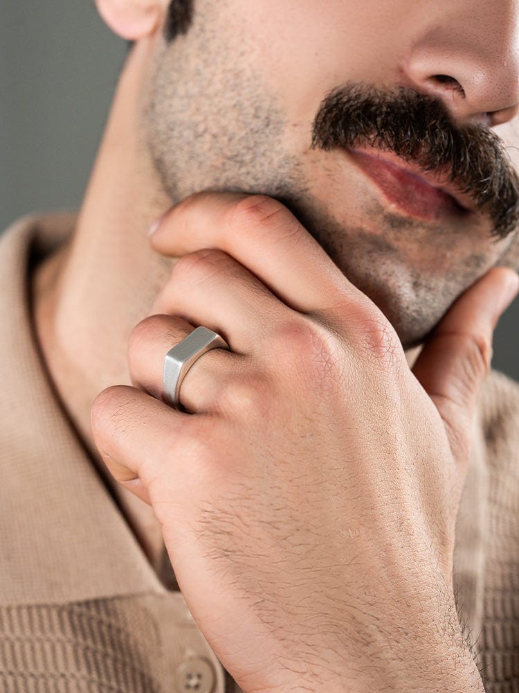Rectangle Signet Rings (Oxidized) RTZN