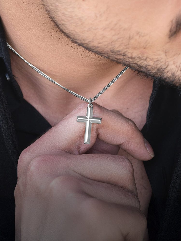 Cross Pendant Necklace (Silver) RTZN