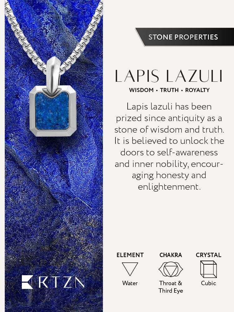 Lapis Lazuli Square Pendant Necklace RTZN