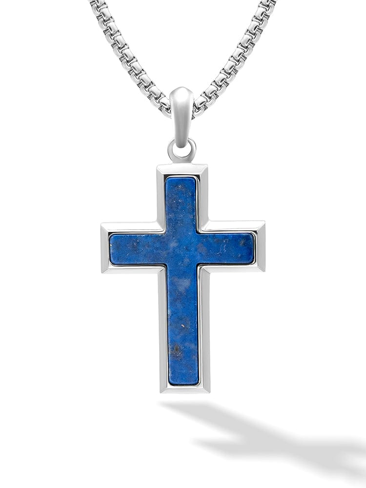 Lapis Lazuli Cross Pendant Necklace RTZN