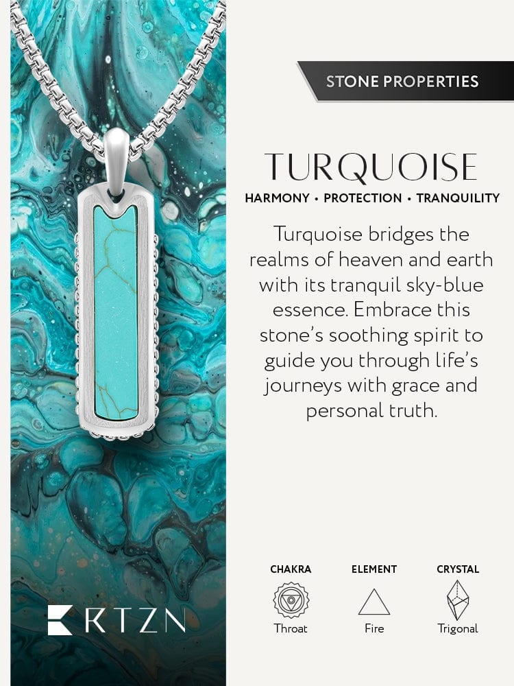 Turquoise Column Pendant Necklaces RTZN