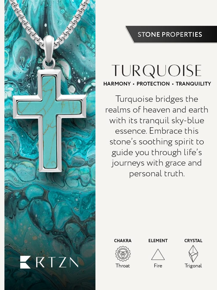 Turquoise Cross Pendant Necklaces RTZN