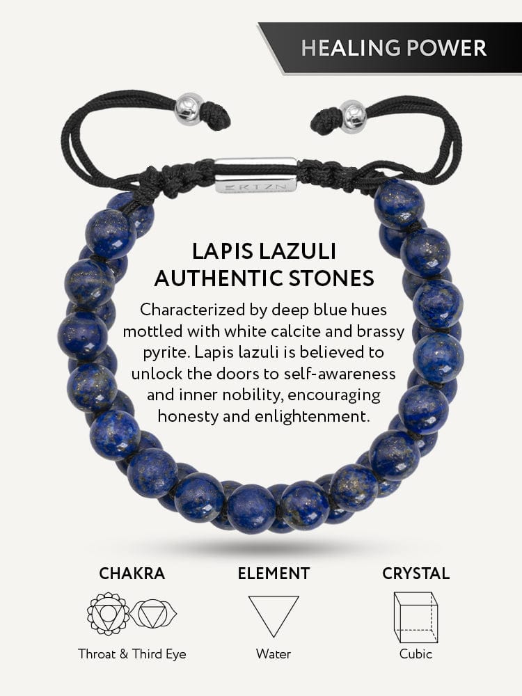 Men’s Blue Lapis Lazuli Beaded Bracelet Morocco RTZN