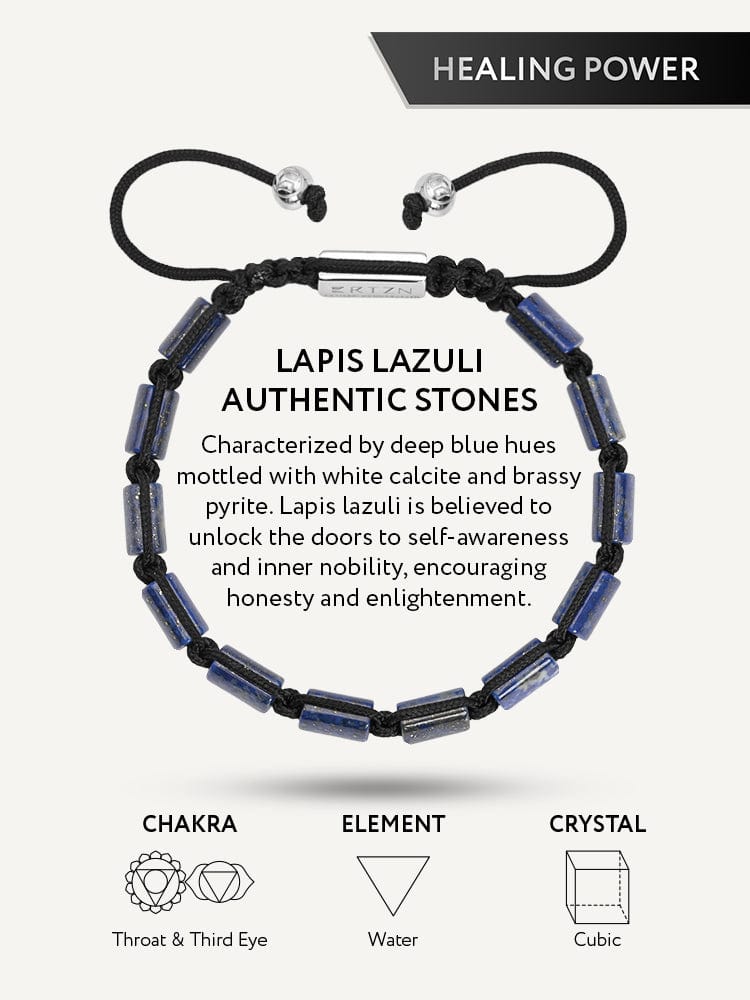 Men’s Blue Lapis Lazuli Beaded Bracelet Havana RTZN