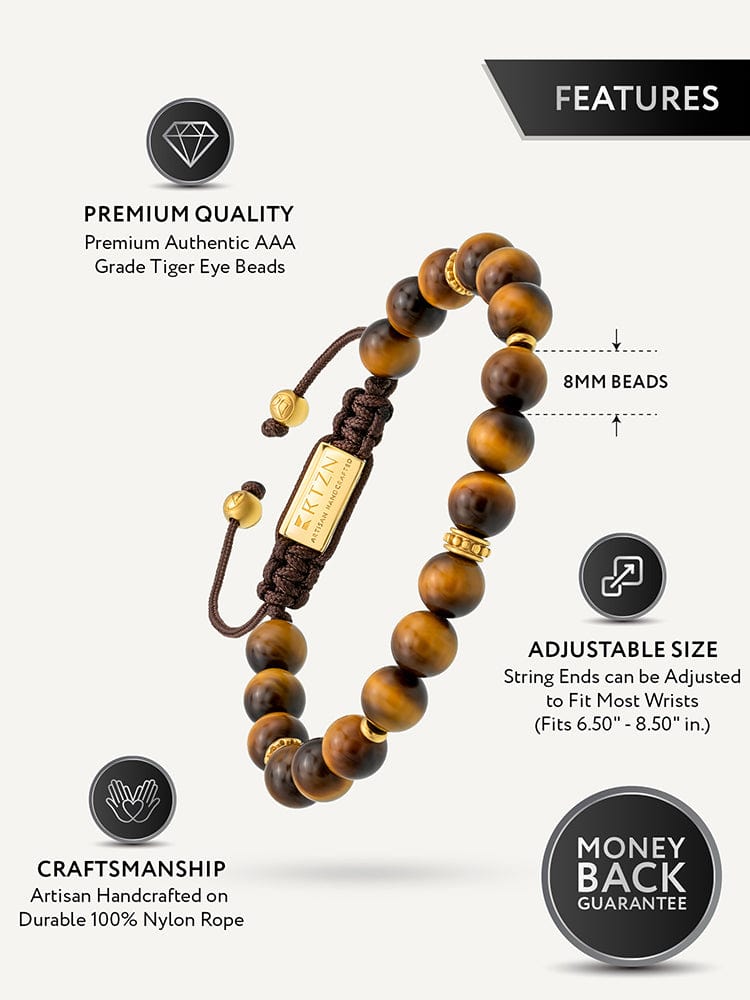 Tiger’s Eye Beaded Bracelet - Mykonos RTZN