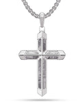Meteorite Cross Pendant Necklaces (Silver)