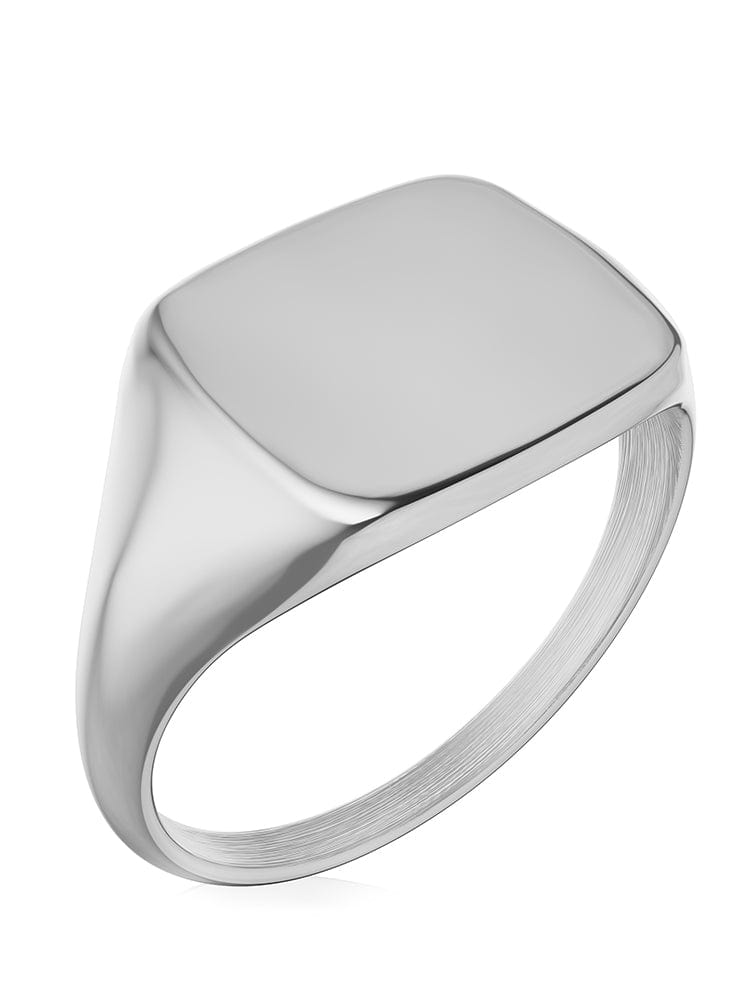 Silver Square Signet Rings (Polished) RTZN