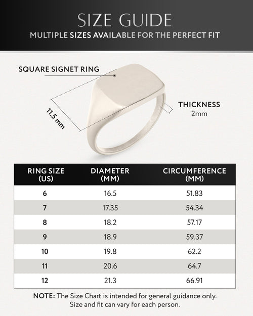 Square Signet Rings (Oxidized) RTZN