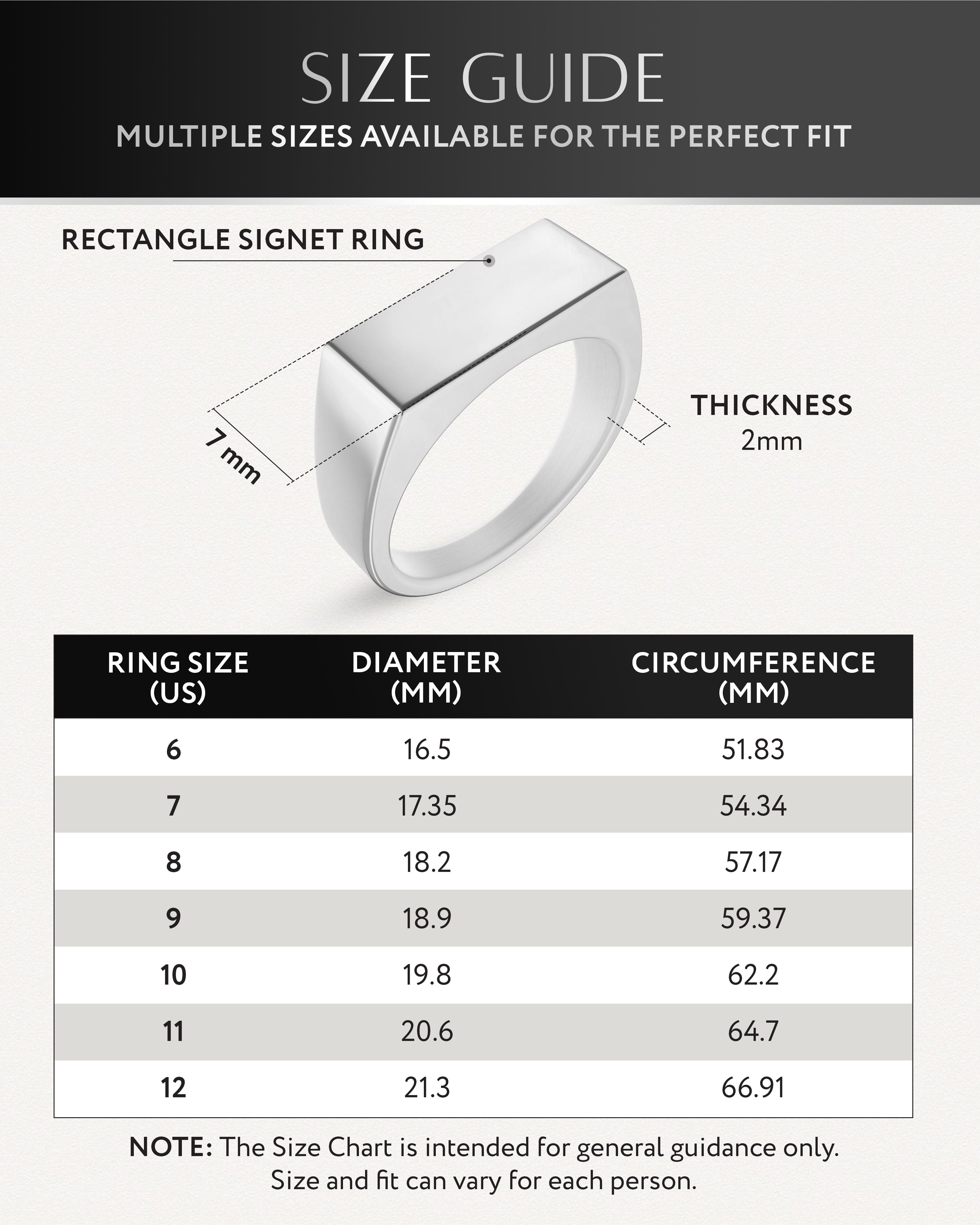 Rectangle Silver Signet Rings (Polished) RTZN